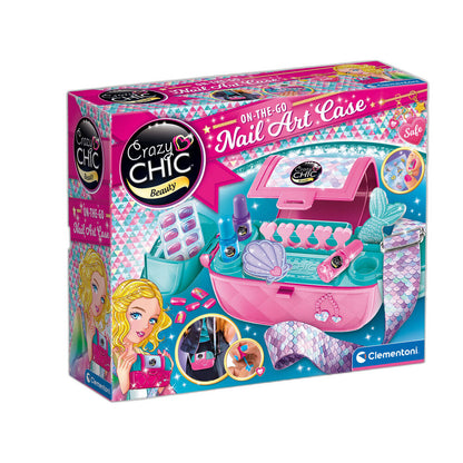 Estuche Clementoni Crazy Chic Nail Art Case rosa para diseños de uñas