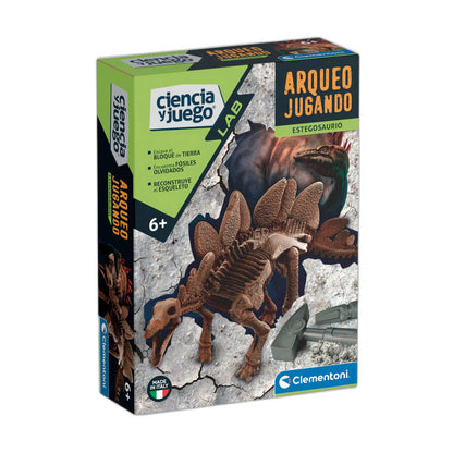 Kit Clementoni Arqueojugando Stegosaurio para excavar fósiles y montar el esqueleto