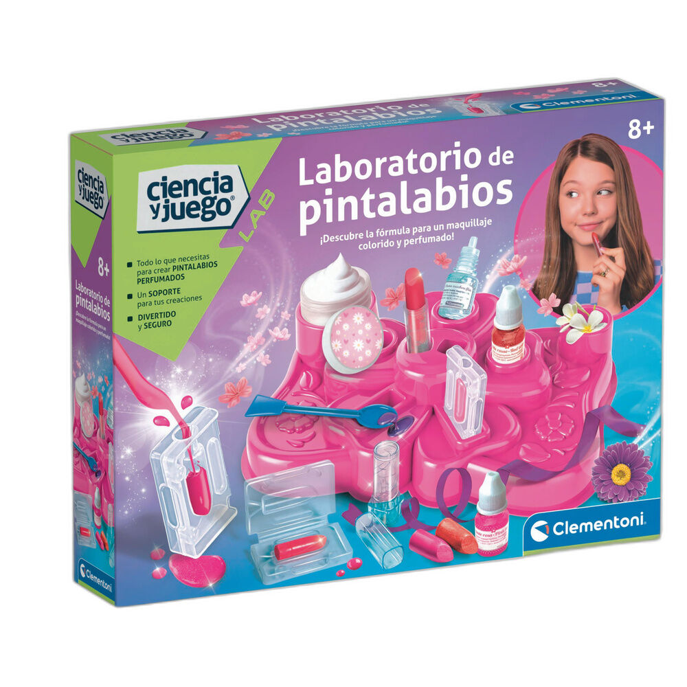 Laboratorio de Labiales Clementoni con utensilios y materiales para crear pintalabios