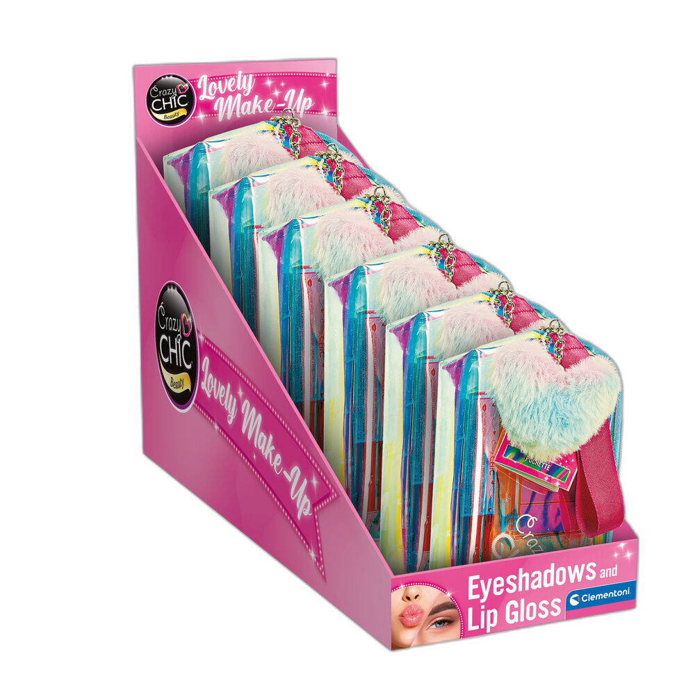 Estuche de maquillaje Heart Crazy Chic de Clementoni en rosa y turquesa