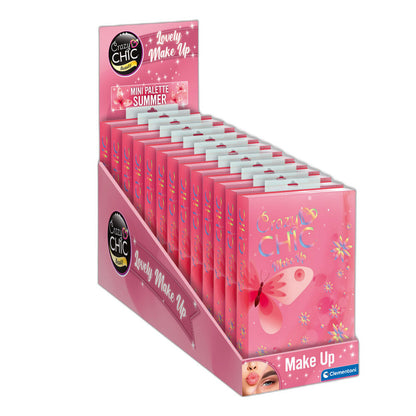 Paleta de sombras Spring Crazy Chic de Clementoni con diseño rosa de mariposa y flores