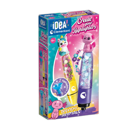 Mini laboratorio Clementoni para crear dos subrayadores Trendy Animals