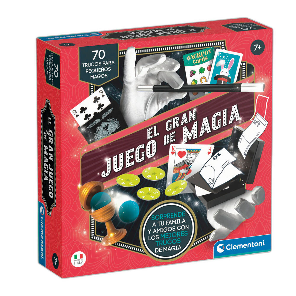 Caja de El Gran Juego de Magia de Clementoni con 70 trucos