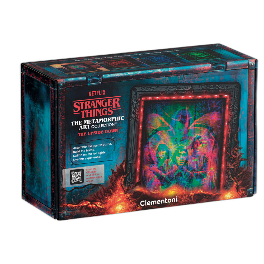 Caja del puzzle Clementoni Stranger Things The Upside Down con luz LED