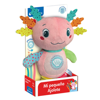 Mi Pequeño Ajolote de Clementoni, peluche interactivo rosa y multicolor