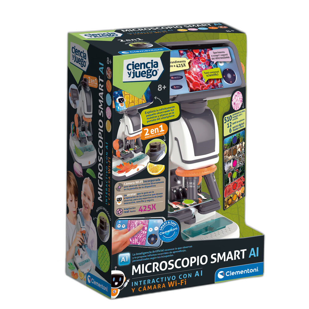 Microscopio interactivo Clementoni Smart AI con cámara Wi-Fi