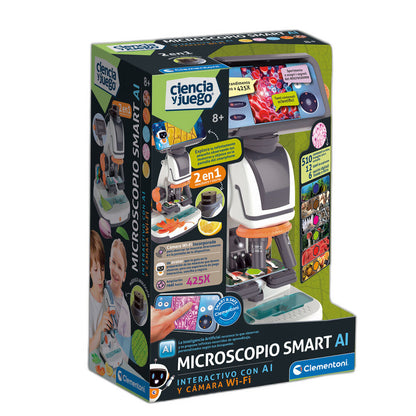 Microscopio interactivo Clementoni Smart AI con cámara Wi-Fi