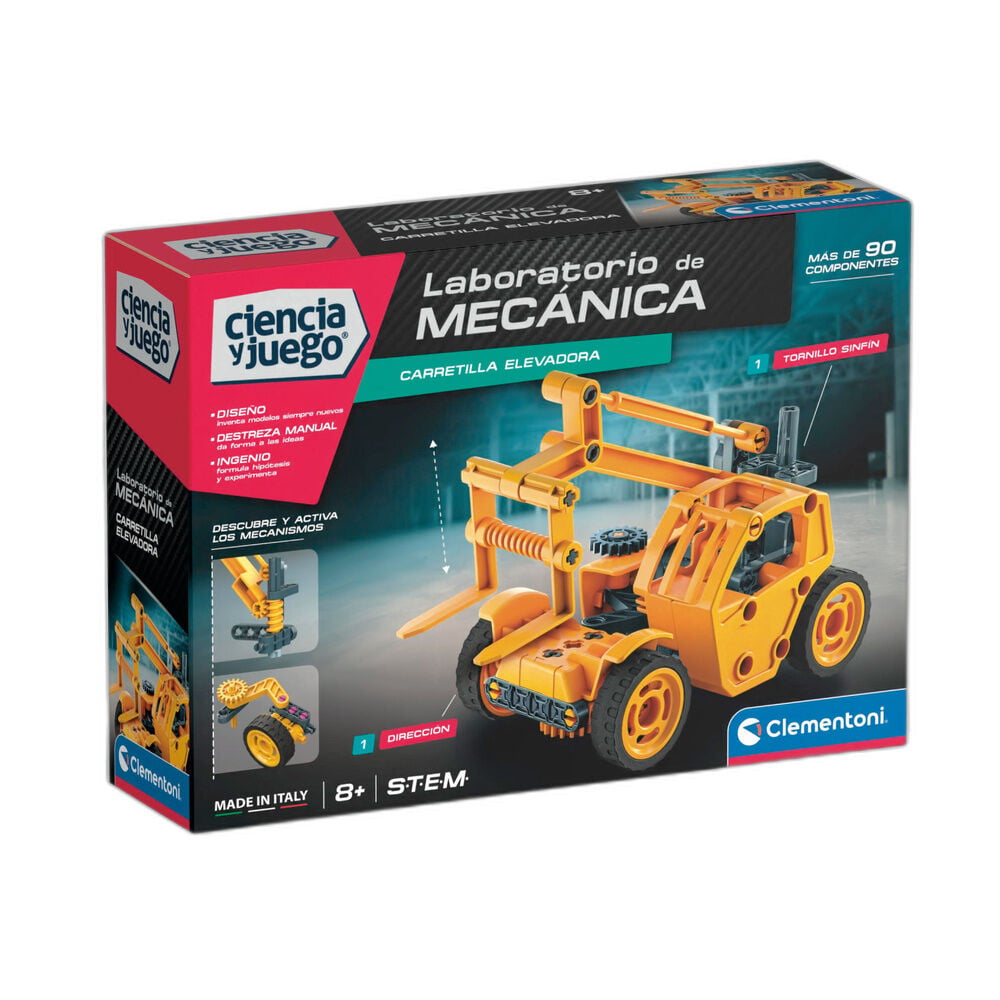 Kit Clementoni Mechanics para construir una carretilla elevadora
