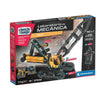 Kit Clementoni Mechanics para construir una grúa sobre orugas amarilla y negra