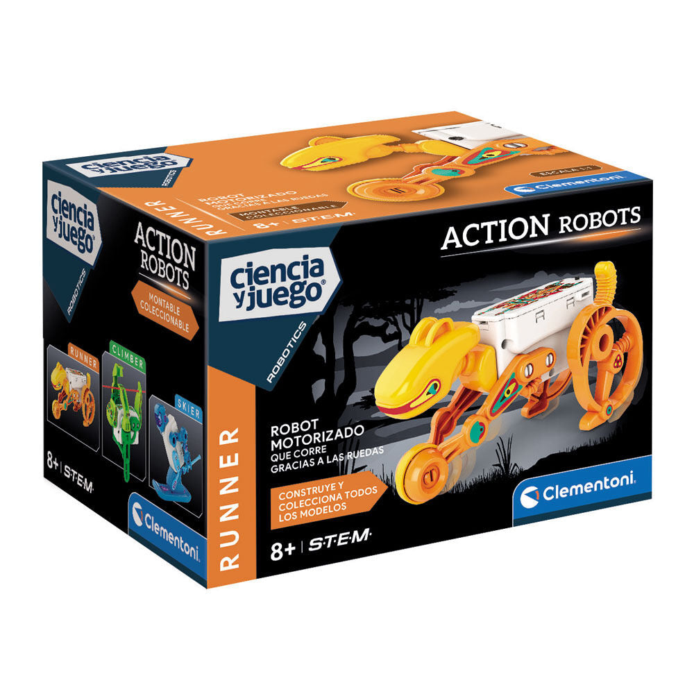 Kit Clementoni Action Robots Robot Corredor naranja con ruedas