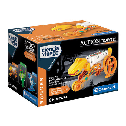 Kit Clementoni Action Robots Robot Corredor naranja con ruedas