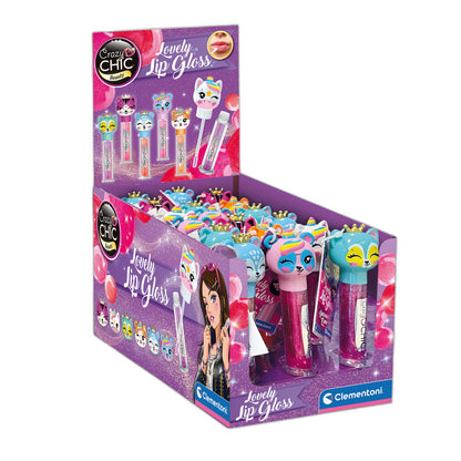 Brillo de labios Clementoni Crazy Chic Animals con diseño de animal y corona dorada
