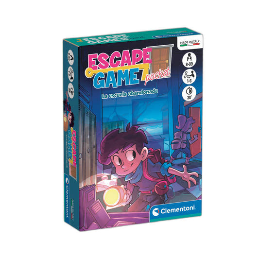 Caja del juego Clementoni Escape Game Pocket La Escuela Abandonada