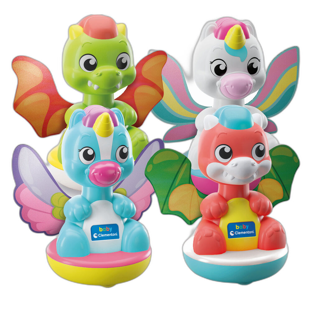 Peonza Baby Clementoni surtida de unicornio o dragón con alas de tela - 2
