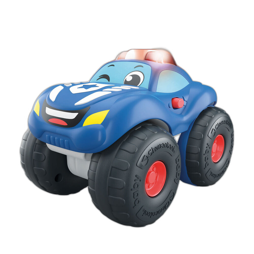 Coche de policía Roger azul de Clementoni Baby con grandes ruedas y luces - 2