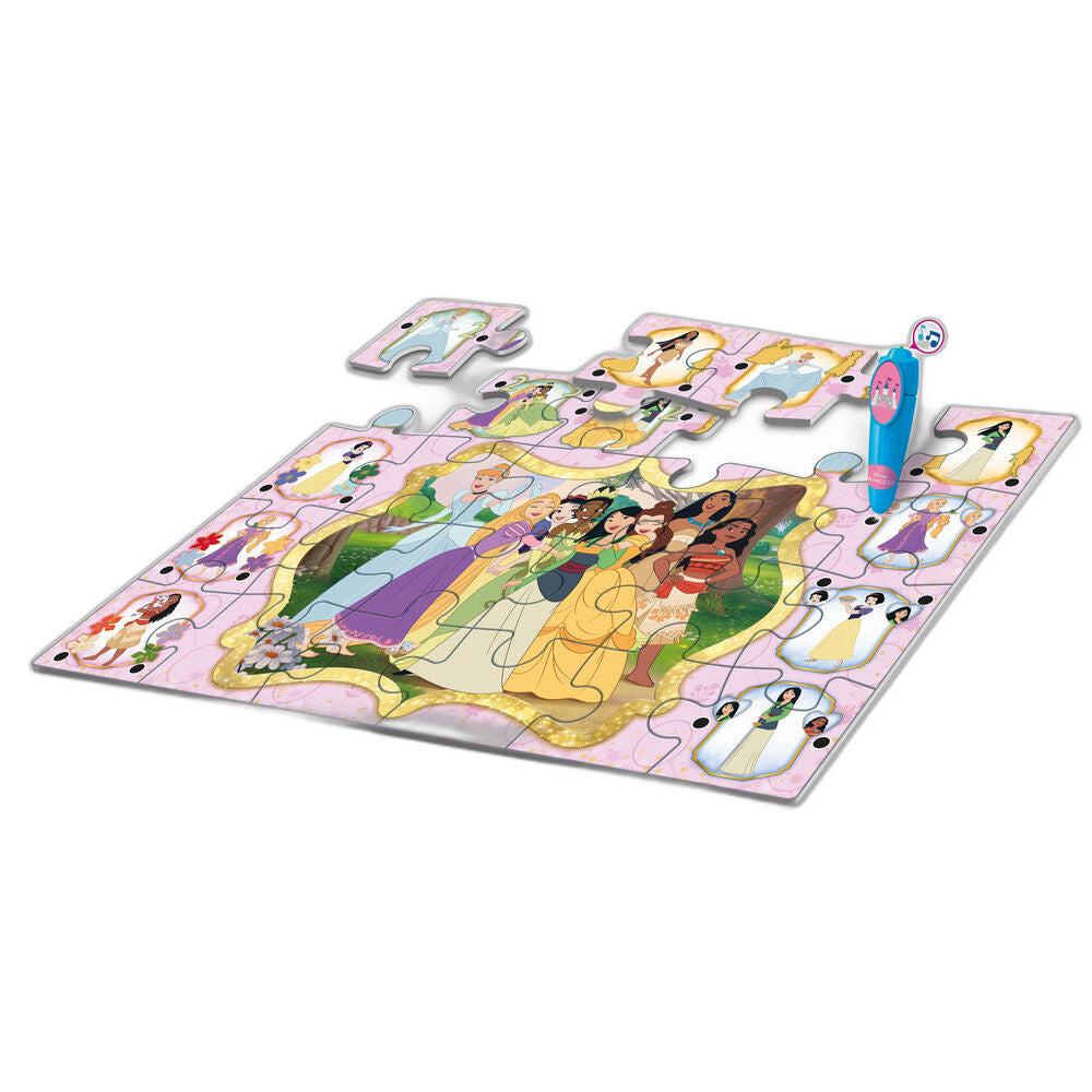 Puzzle interactivo de suelo de 24 piezas con Princesas Disney y bolígrafo Clementoni - 2