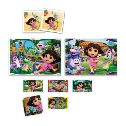 Edukit 4 en 1 de Dora la Exploradora Clementoni con puzzles, memo y cubos - 2