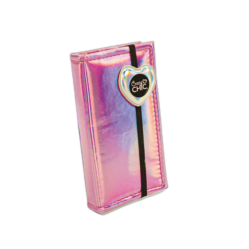 Monedero rosa iridiscente Crazy Chic con kit de maquillaje - 2