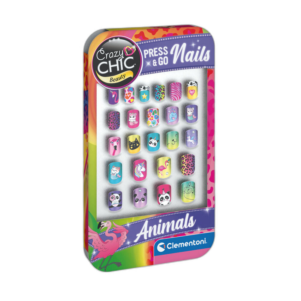 Set de uñas Clementoni Crazy Chic Animals con diseños coloridos de animales - 2