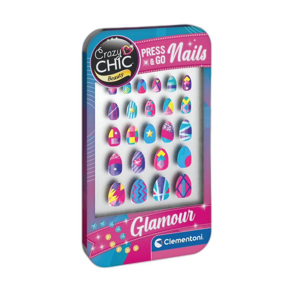 Set de uñas Glamour Crazy Chic Press & Go de Clementoni - 2