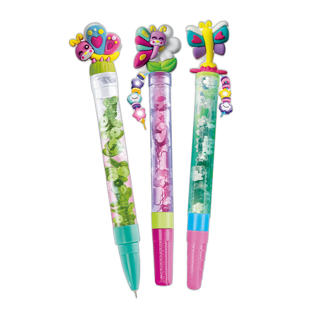Mini laboratorio Clementoni para crear 3 bolígrafos con temática de mariposas - 2