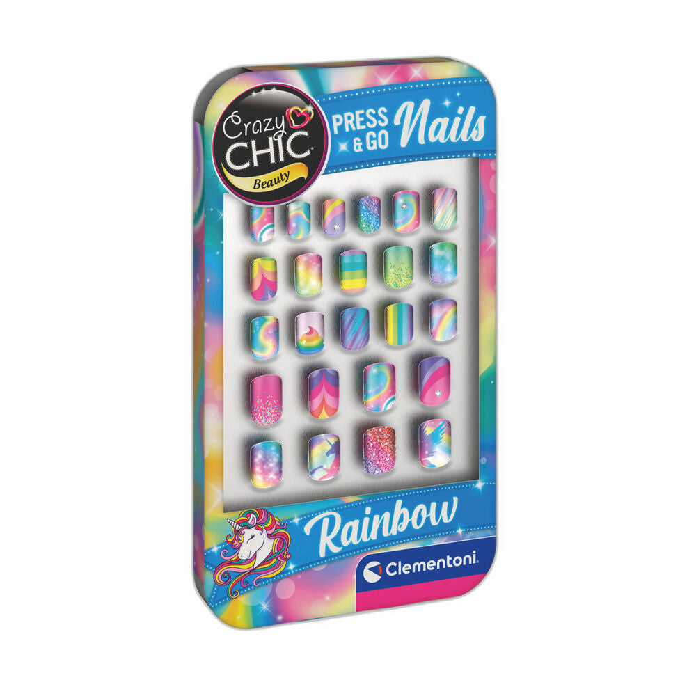 Set de uñas Rainbow Crazy Chic Press & Go de Clementoni - 2