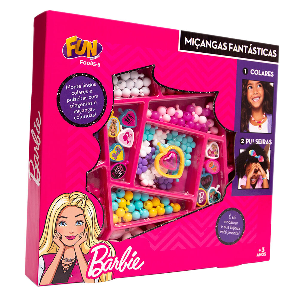 Set de joyería Barbie con cuentas de colores y colgantes