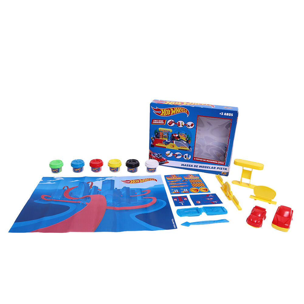 Pista de plastilina Hot Wheels con botes de colores - 5