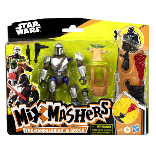 Figura Star Wars Mix Mashers de The Mandalorian y Grogu de 12 cm