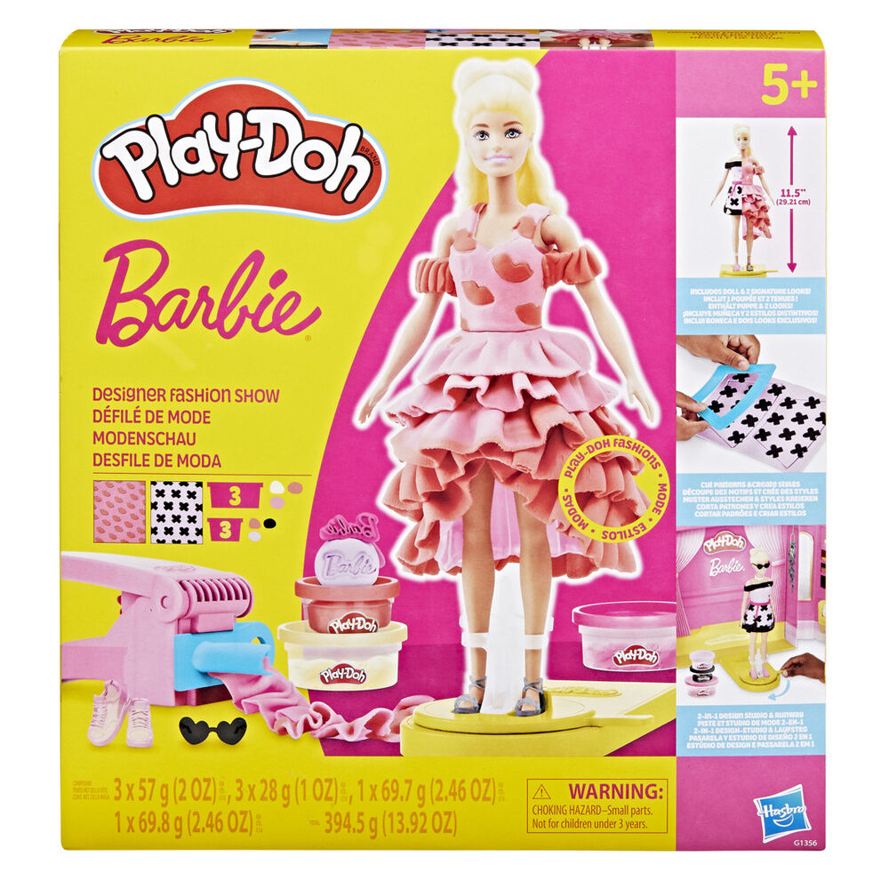 Set Barbie Play-Doh Desfile de Moda 2 en 1 con muñeca, plastilina y accesorios