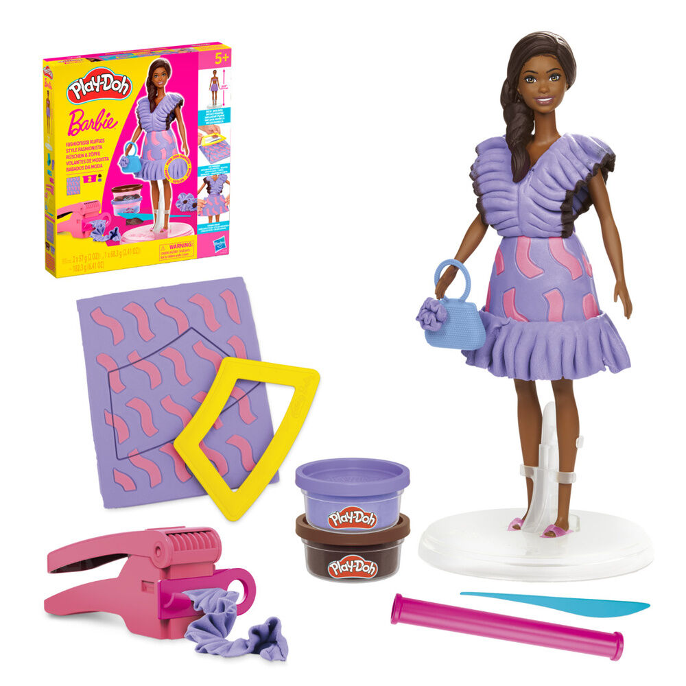Set Volantes de Modista Barbie Play-Doh con muñeca, moldes y plastilina