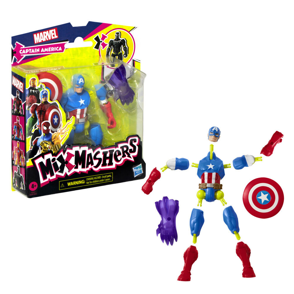 Figura articulada de Capitán América Marvel Mix Mashers de 12 cm - 2