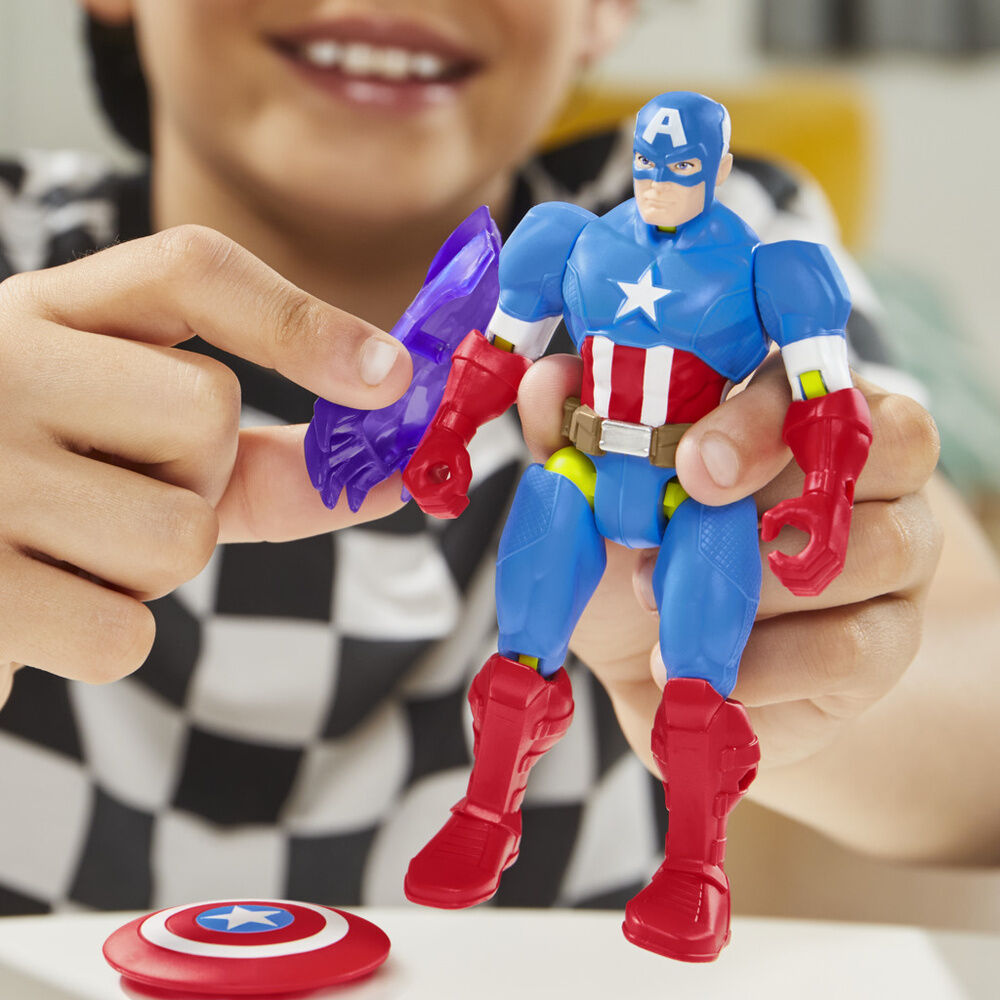 Figura articulada de Capitán América Marvel Mix Mashers de 12 cm - 5