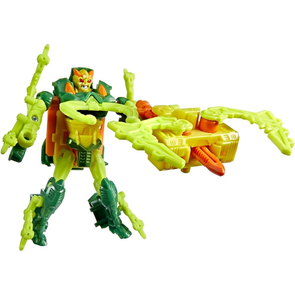 Figura Transformers Cyberworld Chop Shop verde en modo robot - 2