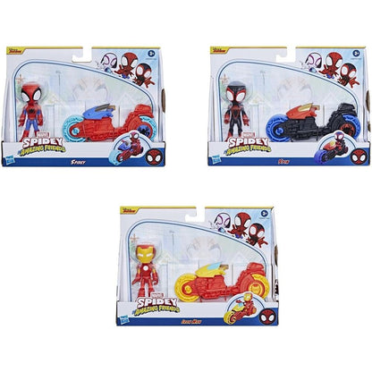 Set Marvel Spidey con figura de personaje y motocicleta de juguete