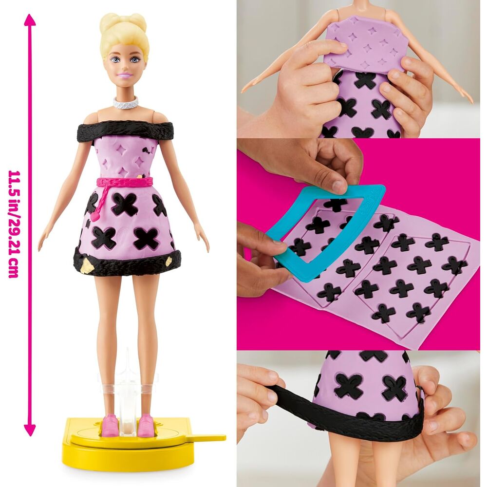 Set Barbie Play-Doh Desfile de Moda 2 en 1 con muñeca, plastilina y accesorios - 6