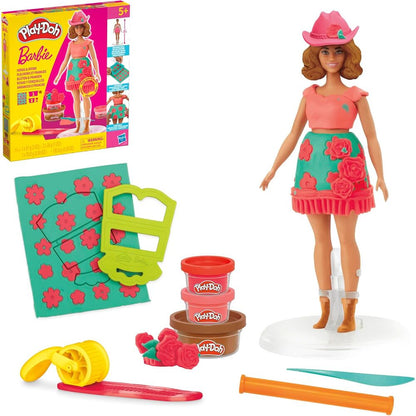 Set Barbie Play-Doh con muñeca, plastilina y accesorios para crear ropa y peinados