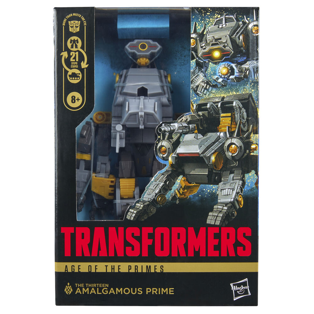 Figura articulada Transformers Amalgamous Prime en gris, negro y amarillo - 2