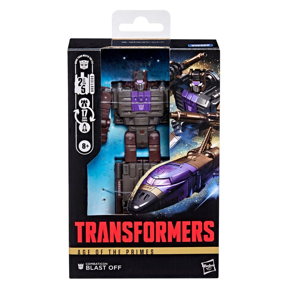 Figura Transformers Blast Off Combaticon de 14 cm en su caja