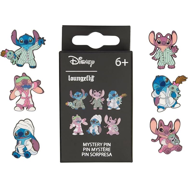 Caja de pin sorpresa Disney Loungefly de Stitch y Angel con seis diseños posibles