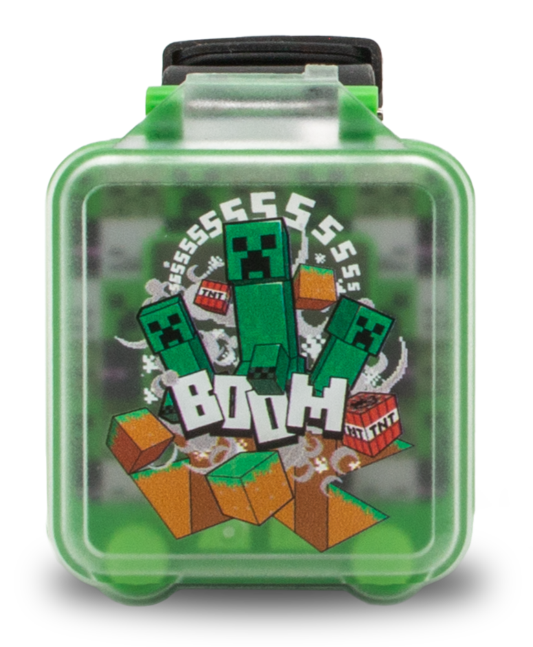 Reloj digital Minecraft verde con correa negra - 2