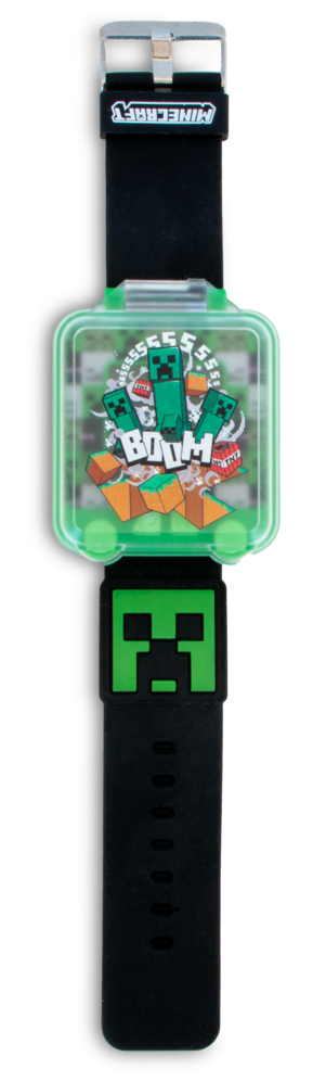 Reloj digital Minecraft verde con correa negra - 3