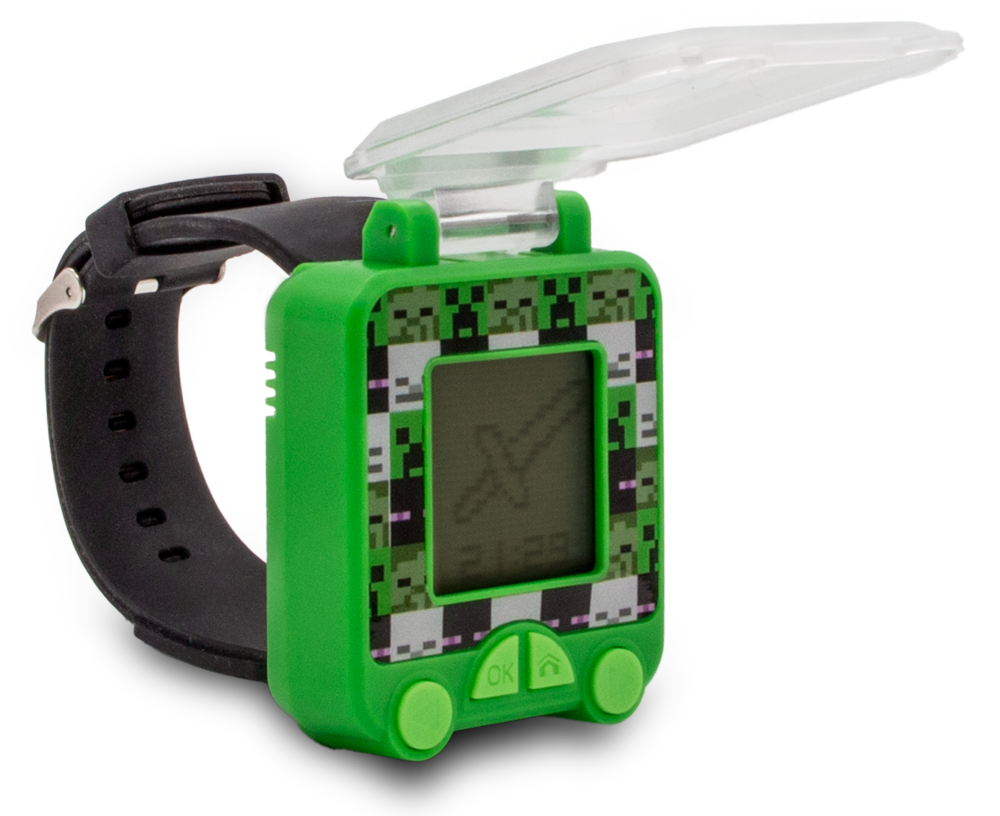 Reloj digital Minecraft verde con correa negra - 4