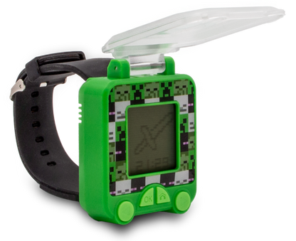 Reloj digital Minecraft verde con correa negra - 4