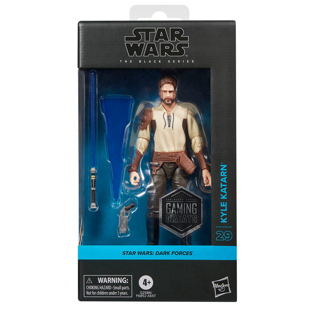 Figura articulada de Kyle Katarn Dark Forces con sable azul y bláster