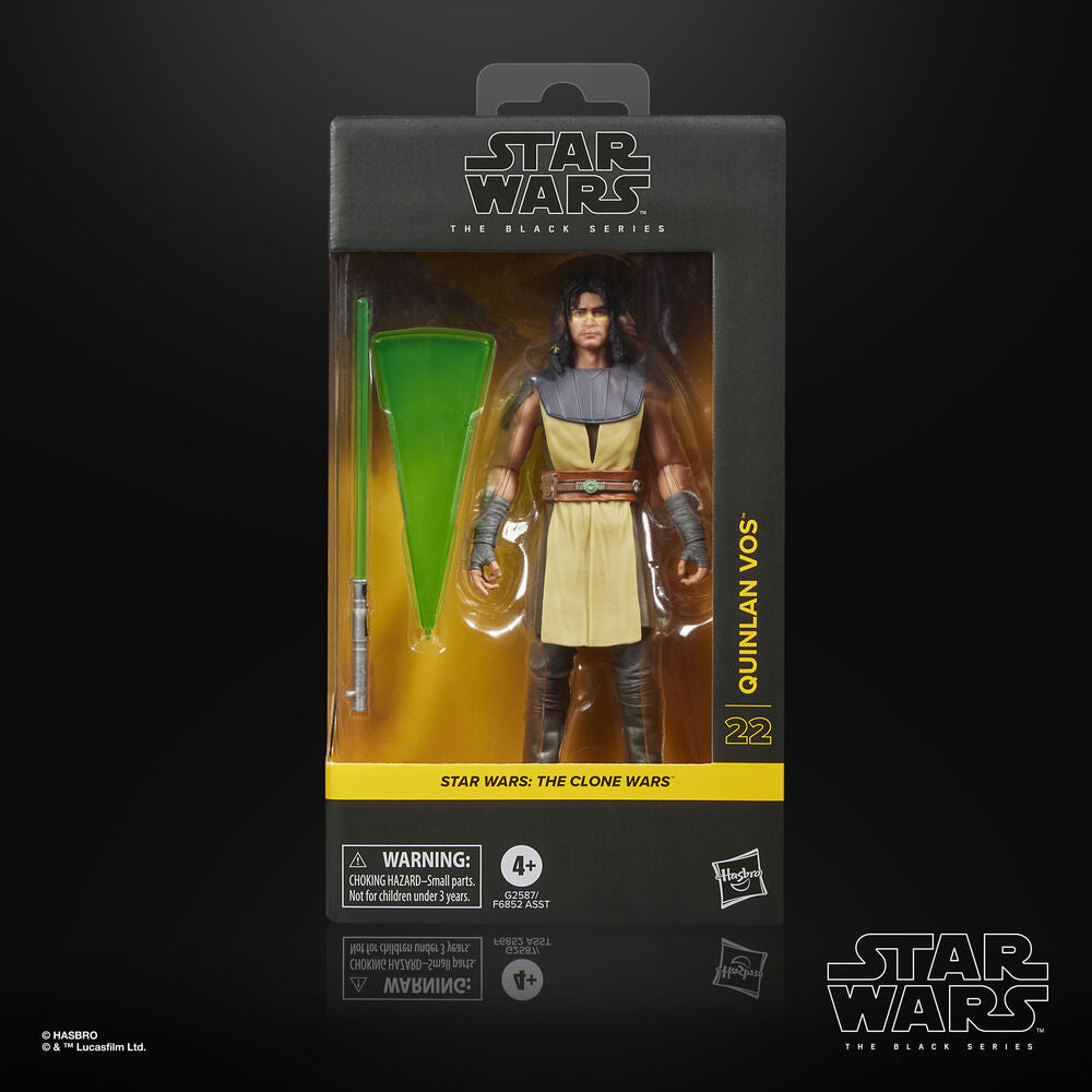 Figura articulada de Quinlan Vos de Star Wars The Clone Wars con sable de luz verde - 3