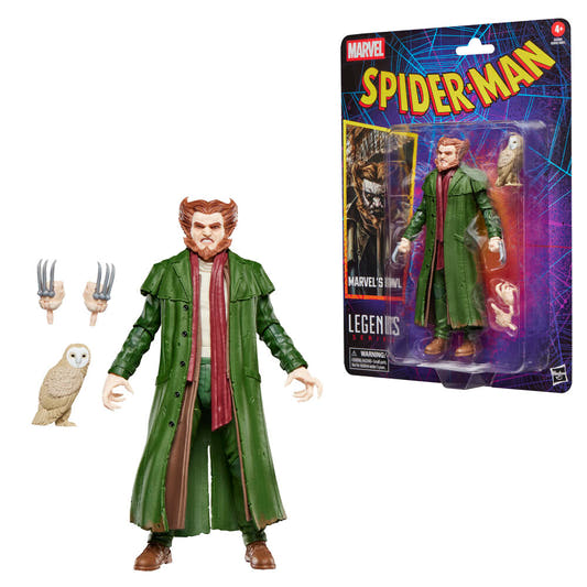 Figura articulada Owl Spider-Man Marvel Legends con búho y bufanda roja - 2