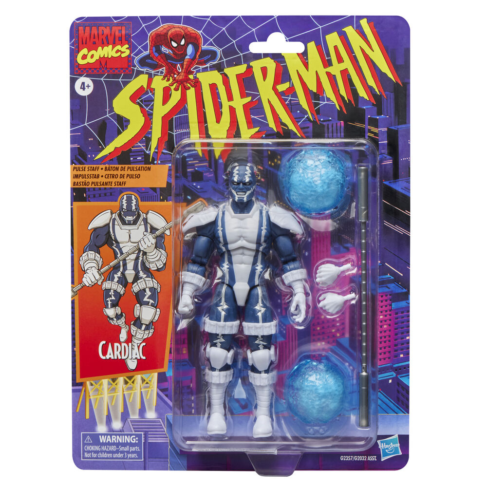 Figura articulada de Cardiac Spider-Man en azul y blanco con bastón Beta - 2