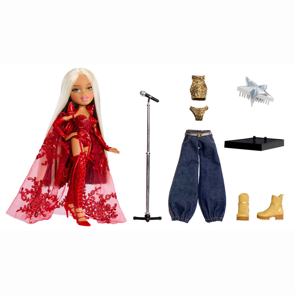 Muñeca Lola Índigo Bratz de MGA con estilismo rojo y capa decorada - 2