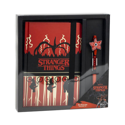 Set de papelería Stranger Things con cuaderno y bolígrafo en rojo y negro - 2